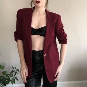 Burgundy wool blazer